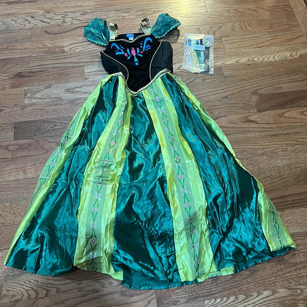 Any3 for$25🆕 Disney Frozen Coronation Anna costume DRESS, choker, and comb LG… - Picture 4 of 9